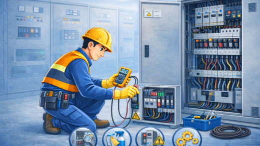 Teknisi sedang melakukan pemeliharaan